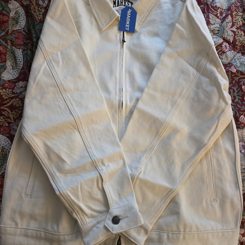 Brand New Market Jacket White with Green Graphic Size XL No Tags - Picture 2 of 3